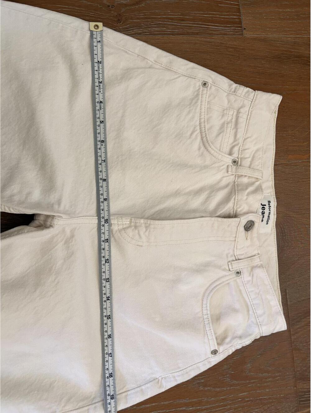 Reformation White Jeans High-Rise Straight Leg Classic Chic Size 26 - Picture 8 of 9